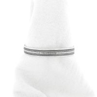 Silver cable-knit bracelet | Ø 67 mm