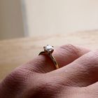 Image 7 of Gold Solitaire Ring with Diamond; 0.33 ct.