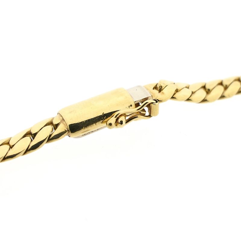 Afbeelding 4 van Gouden platte gourmetschakel ketting 