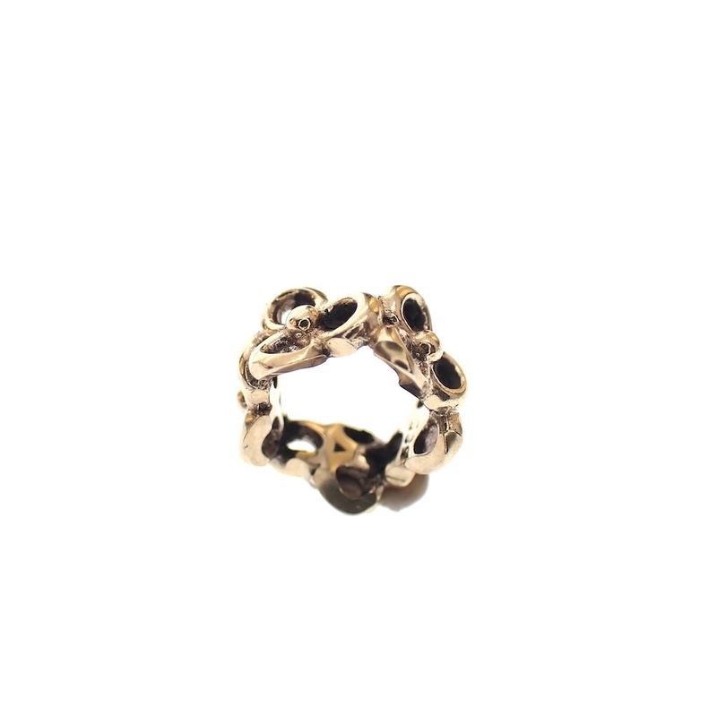 Image 4 of Pandora spacer; Gold; Flowers in a Row