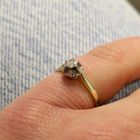 Image 7 of Gold solitaire ring with diamond; 0.07 ct.