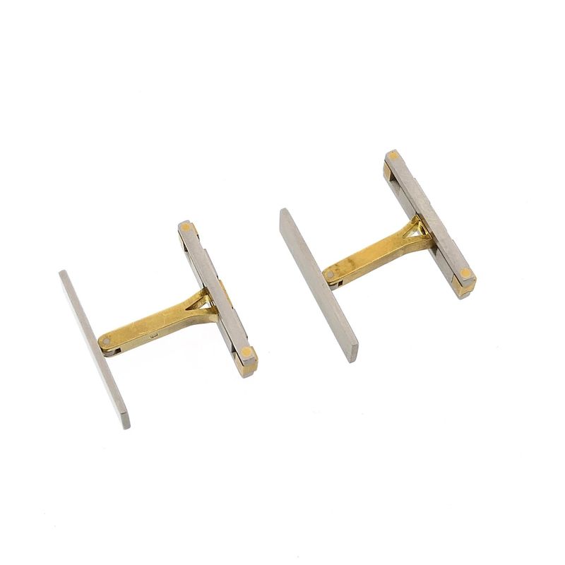 Image 8 of Cufflinks; 0.07 ct. diamond; 18k yellow gold and palladium