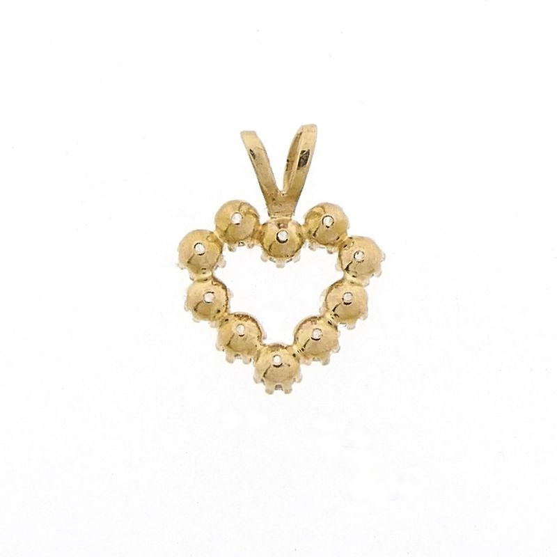 Image 3 of Gold pendant of a heart with zirconia