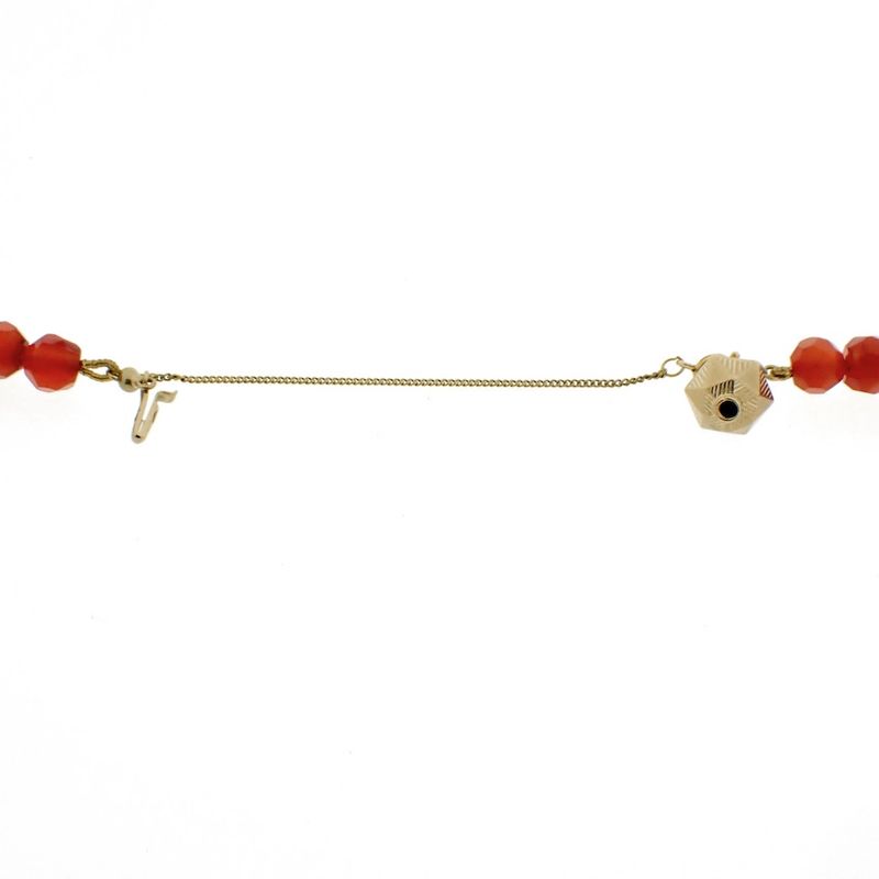 Image 6 of Carnelian bead necklace with gold clasp | 88 cm