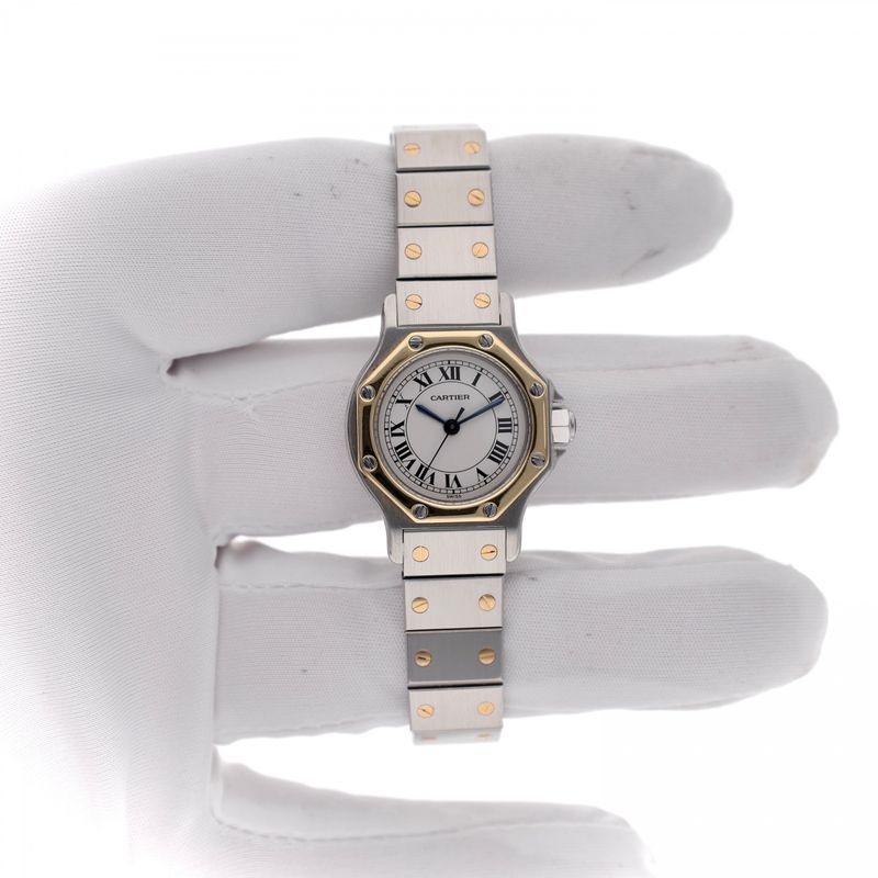 Image 6 of Cartier Santos 'Octagon' Automatic 0907; Vintage Ladies Watch