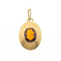 Vintage gold pendant with citrine