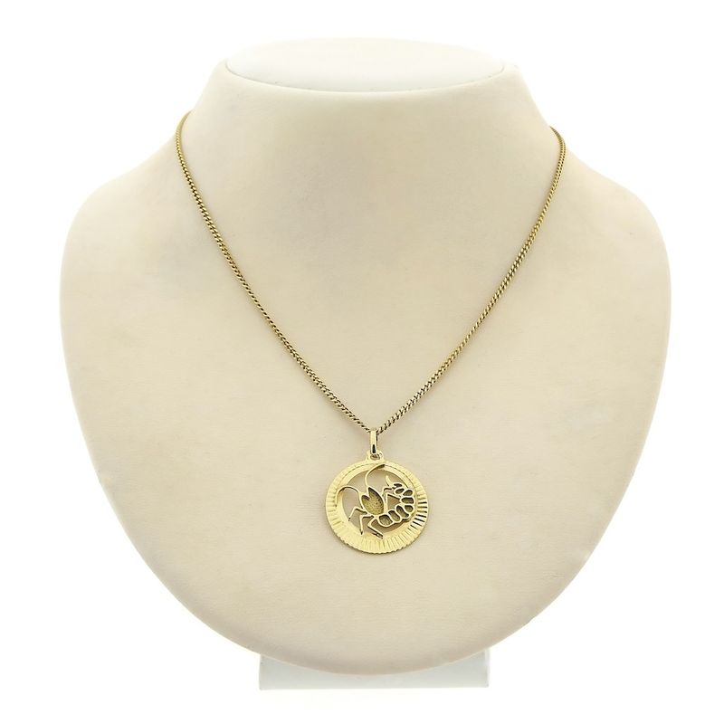 Image 3 of Gold zodiac sign pendant; Cancer