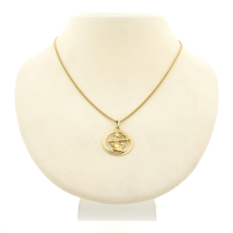 Image 4 of Gold zodiac sign pendant; Sagittarius