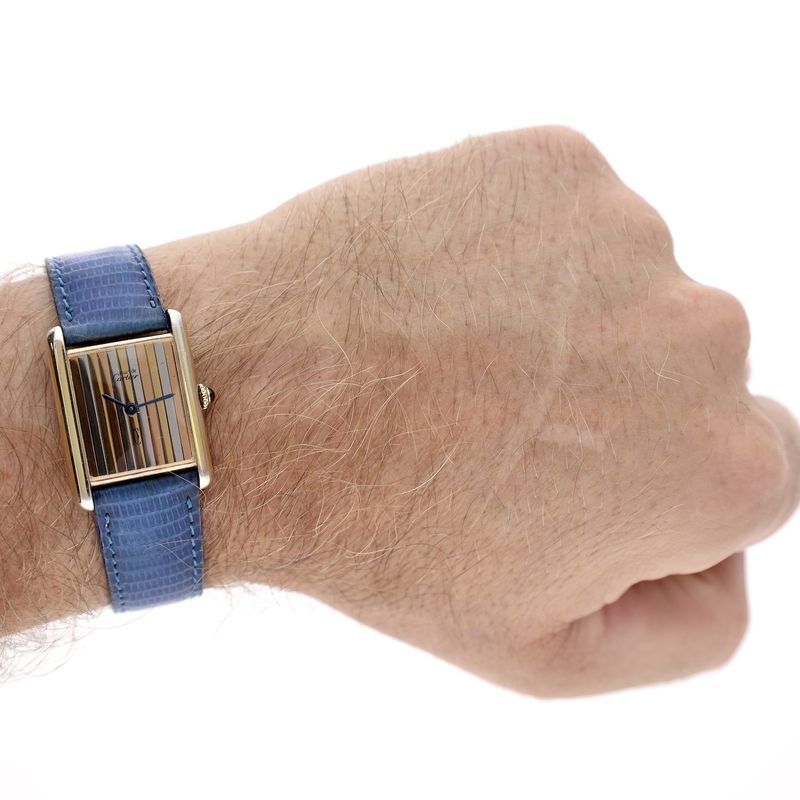 Image 16 of Cartier Tank Vermeil 'Trinity' Large 6129; Vintage mechanical watch