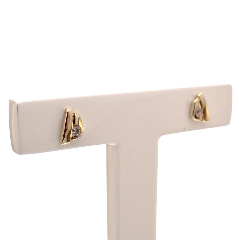 Image 1 of Bicolor gold stud earrings with zirconia