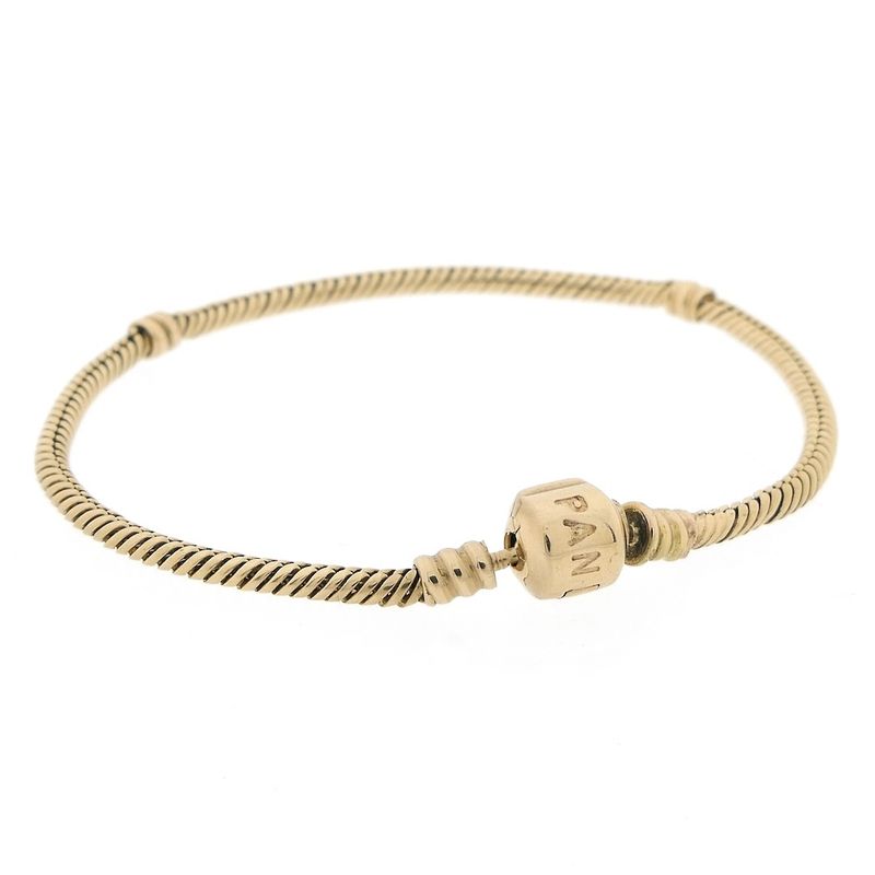 Image 5 of Gold pandora bracelet; Snake Chain | 21.5 cm