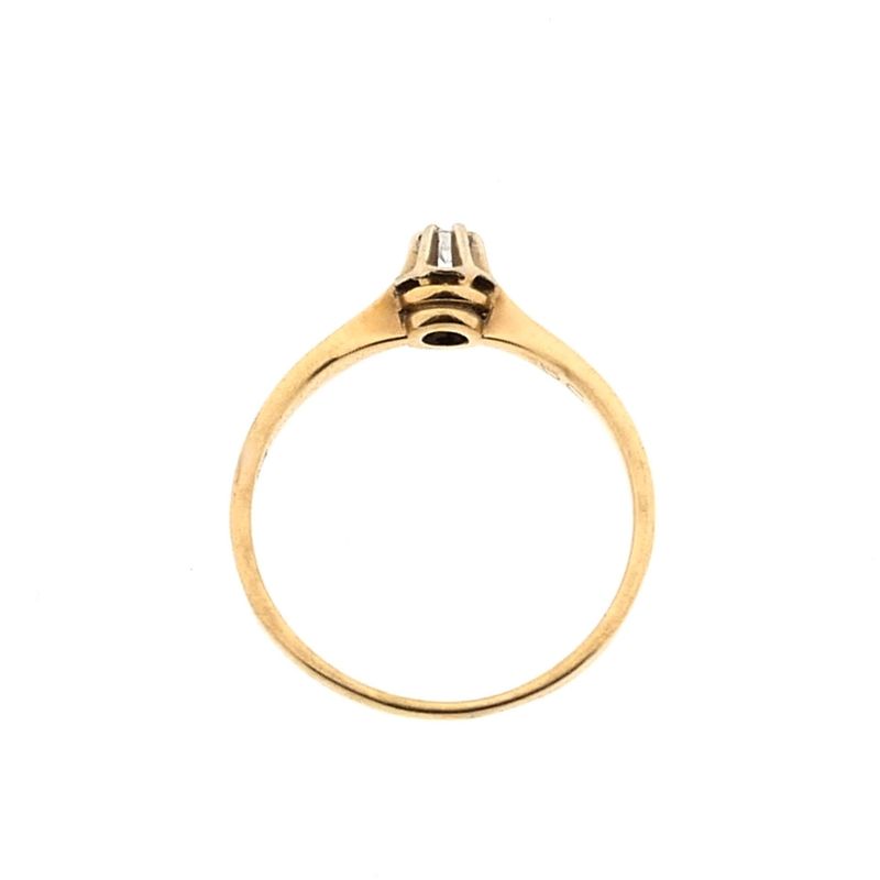 Image 3 of Gold solitaire ring with diamond; 0.07 ct.