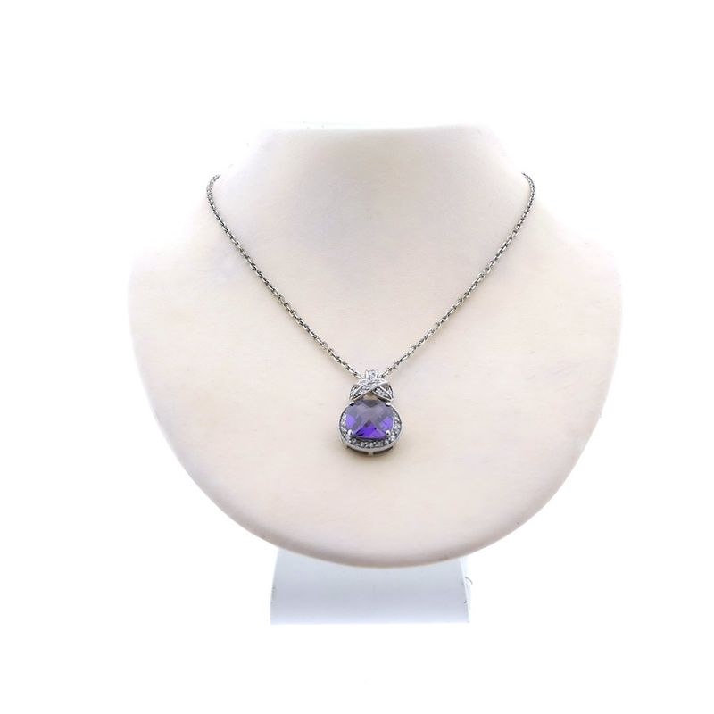 Image 1 of Silver anchor link necklace with pendant | 41.5 cm - 46.5 cm