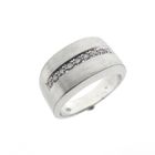 Image 1 of White gold wide row ring with diamonds; 0.09 ct.