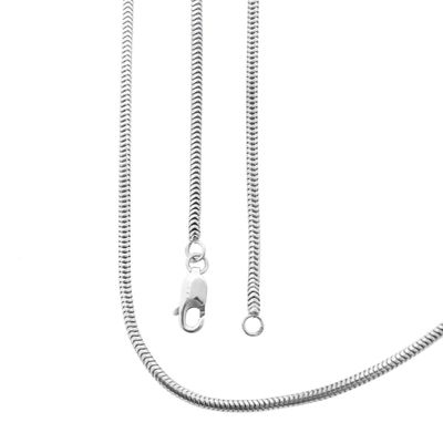 Image 1 of White gold snake link chain | 47 cm