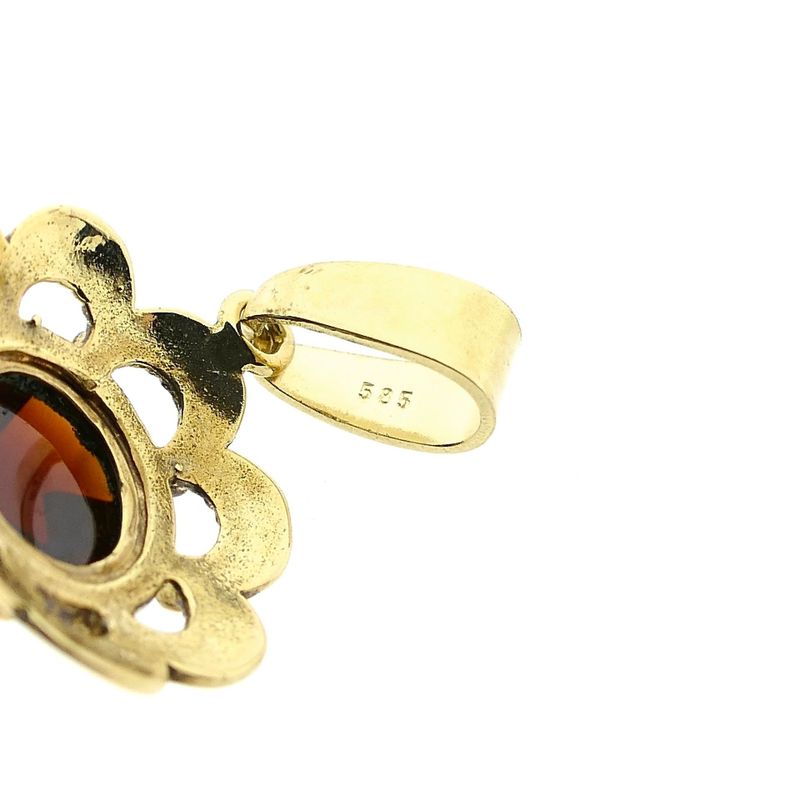 Image 10 of 14 Karat Gold Garnet Pendant