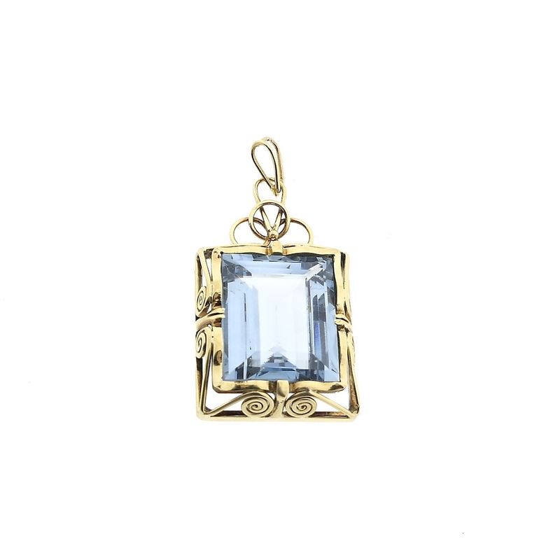 Image 1 of Gold pendant with topaz