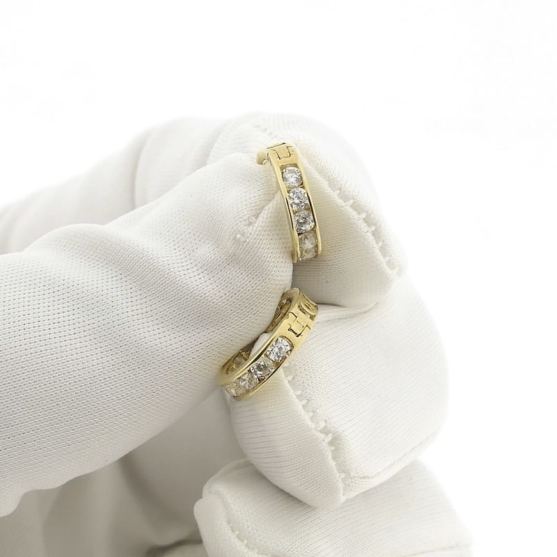 Image 11 of 9 crt. Flap hoop earrings with zirconia | Ø 11.1 mm