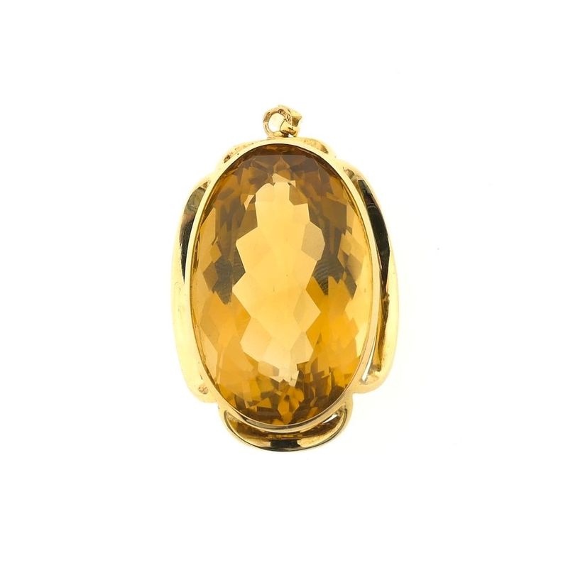 Image 1 of Gold pendant with synthetic gemstone