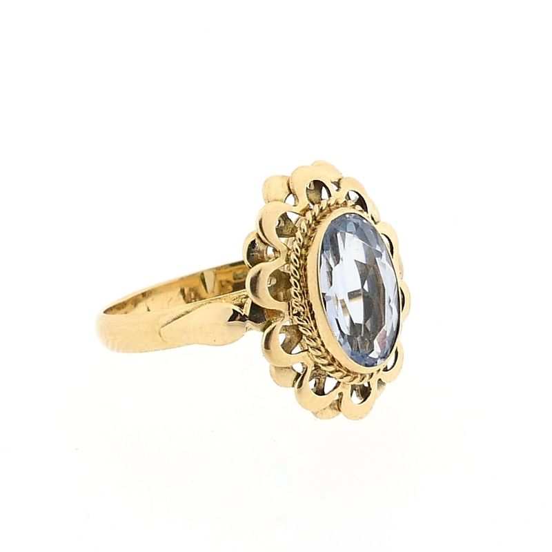 Afbeelding 5 van Gouden ring met aquamarijn