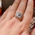 Image 4 of Gold ring pavé set with onyx and diamonds | 0.10 ct.