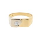 Image 6 of Two-tone gold men's ring with diamond; 0.18 ct.