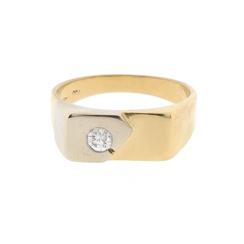 Image 6 of Two-tone gold men's ring with diamond; 0.18 ct.