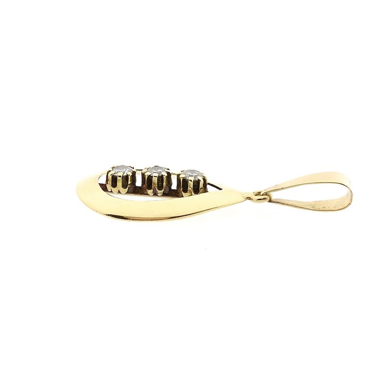 Afbeelding 8 van Gouden hanger met diamanten; 0,30 ct.