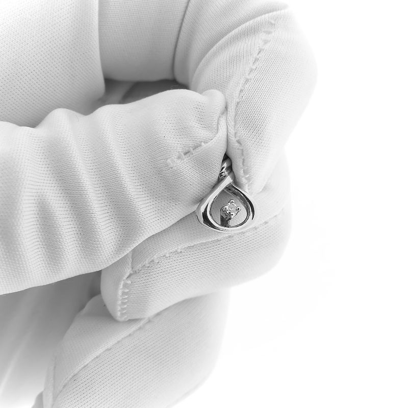 Image 12 of White gold minimalist pendant with diamond; 0.015 ct.