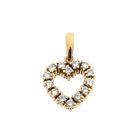 Image 1 of Gold pendant in the shape of a heart with diamonds; 0.49 ct.