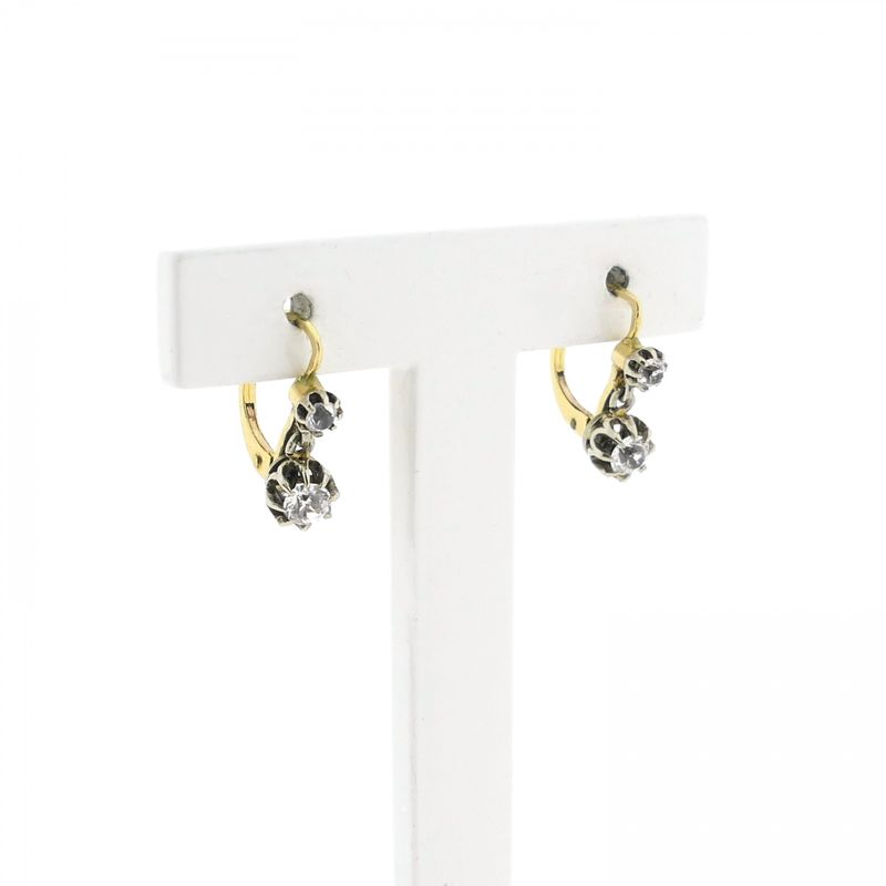 Image 3 of Victorian gold earrings with white sapphire