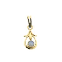 Gold pendant with white opal