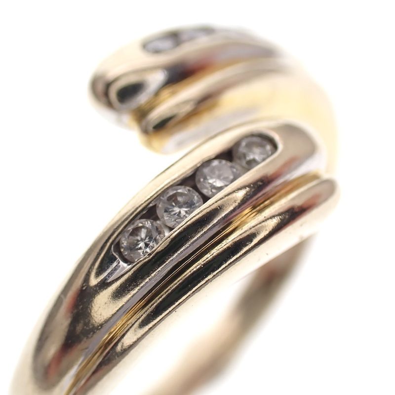 Image 5 of Two-tone gold ring with diamonds; 0.12 ct.