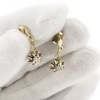 Image 11 of Bicolor Gold Earrings with Floral Pendant and Diamonds