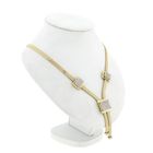 Image 3 of Gold Flat Snake Link Necklace with Zirconia
