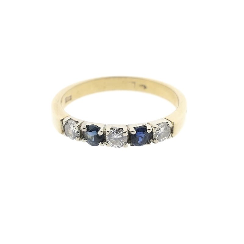 Image 3 of Gold ring with sapphire and diamond | 0.30 ct.