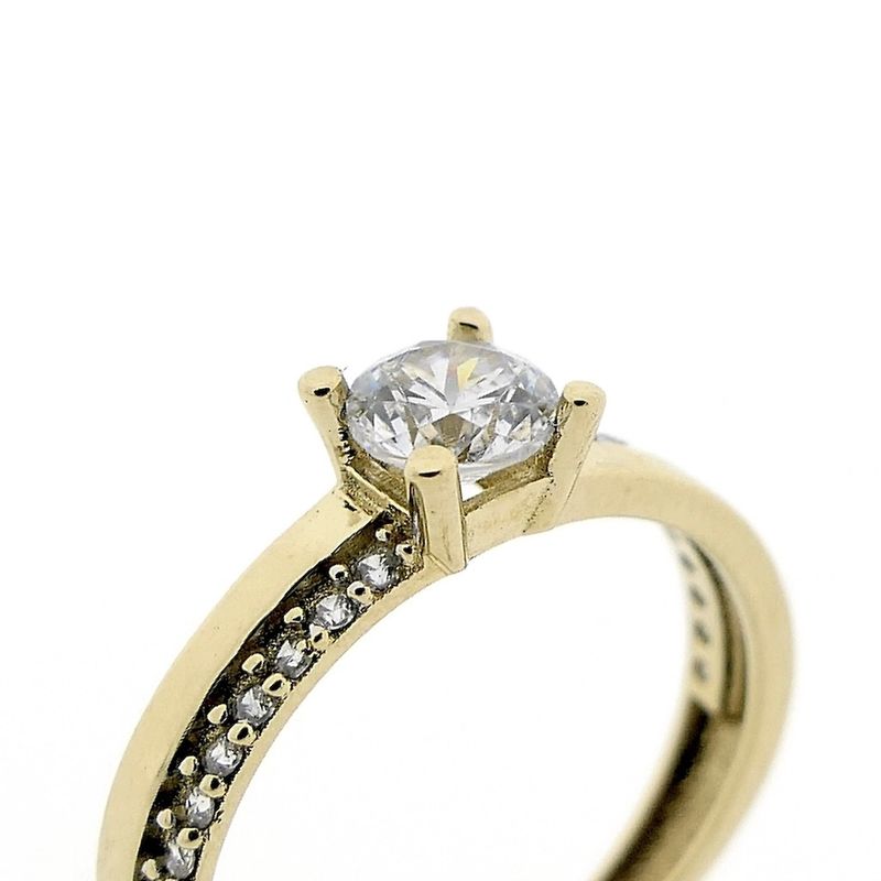 Image 3 of Gold solitaire ring with zirconia
