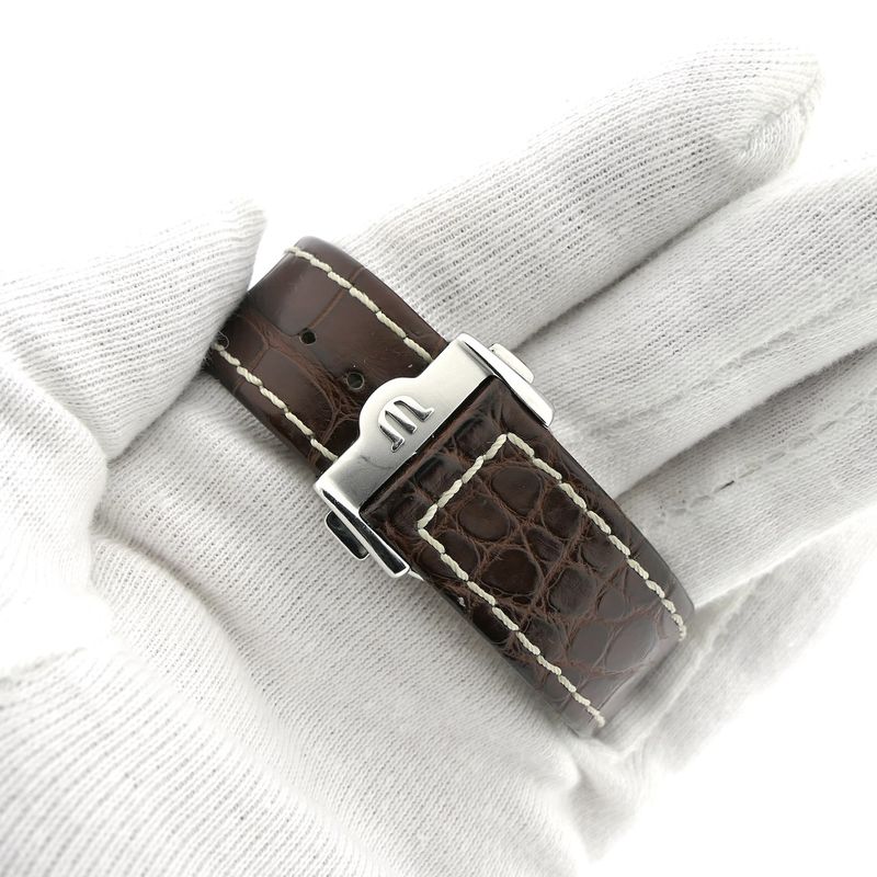 Image 13 of Maurice Lacroix Masterpiece 'Phase de Lune' Tonneau MP6439; Automatic gold/steel men's watch