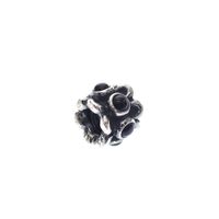 Pandora charm; Silver; Dark Flower