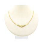 Image 1 of Gold flat gourmet link chain with fixed pendant and diamond