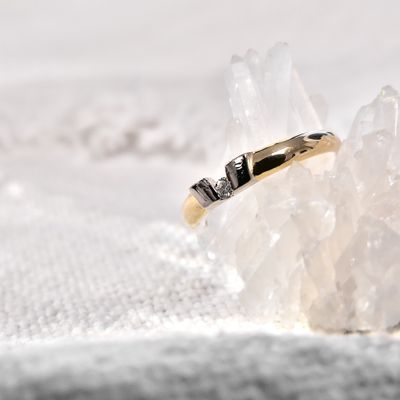 Image 2 of Two-tone gold ring with diamond