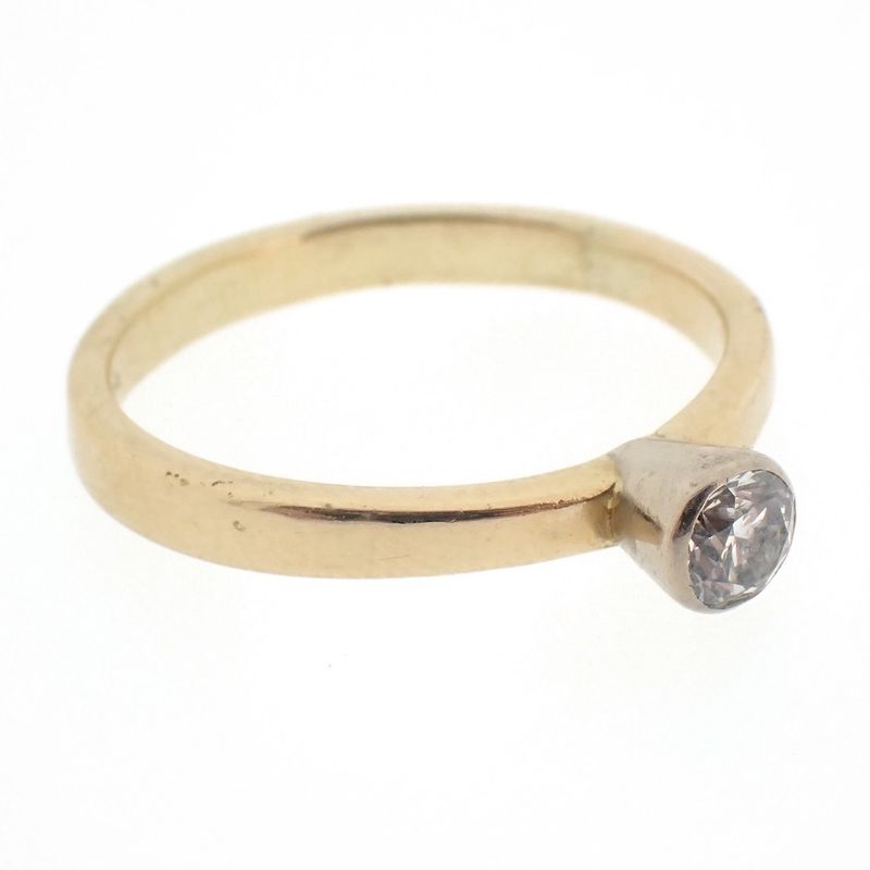 Image 5 of Bicolor solitaire ring with diamond 0.20 ct.