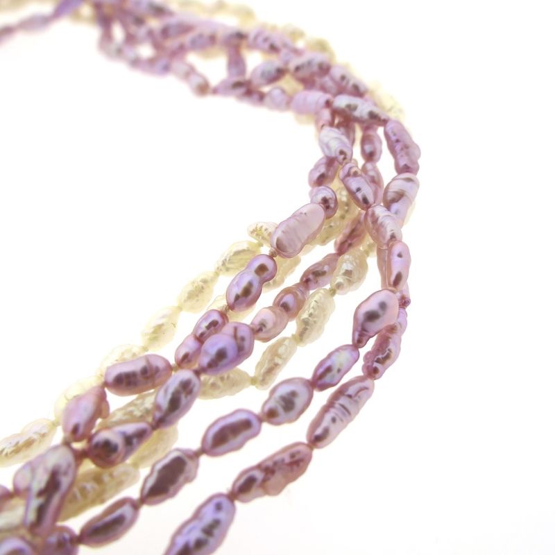 Image 4 of Pearl (baroque) necklace with gold decorative clasp | 52 cm