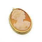 Image 2 of Antique gold brooch/pendant with cameo