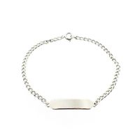 Silver gourmet bracelet with engraving plate | 18 cm