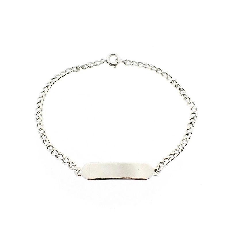 Image 1 of Silver gourmet bracelet with engraving plate | 18 cm