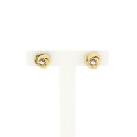 Vintage gold stud earrings with diamond | 0.07 ct.