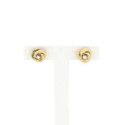 Image 1 of Vintage gold stud earrings with diamond | 0.07 ct.