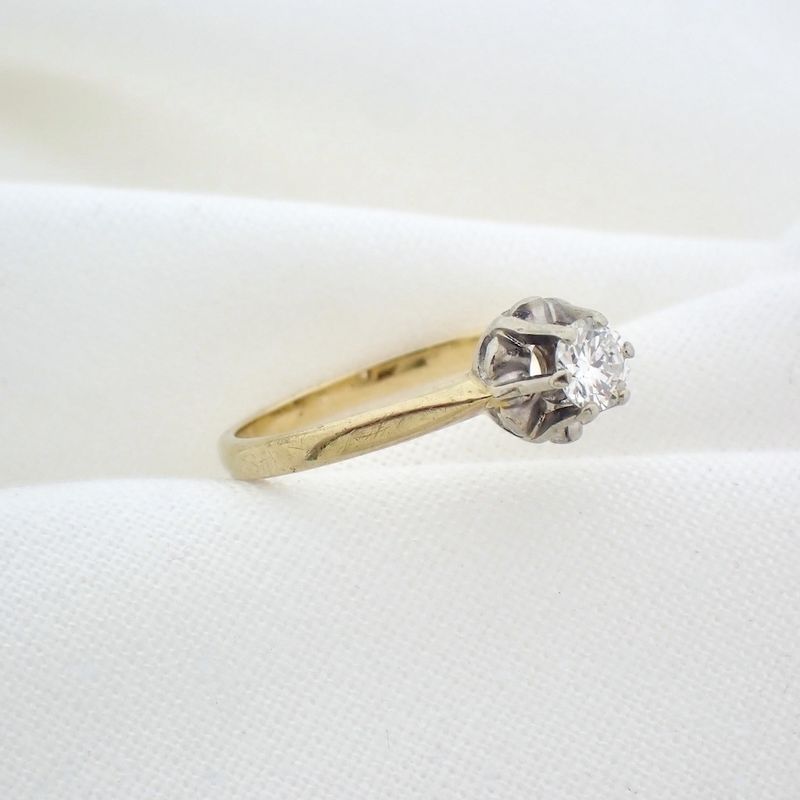 Image 6 of Two-tone gold solitaire ring with diamond | 0.25 ct.