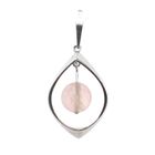 Image 1 of Silver pendant with rose quartz